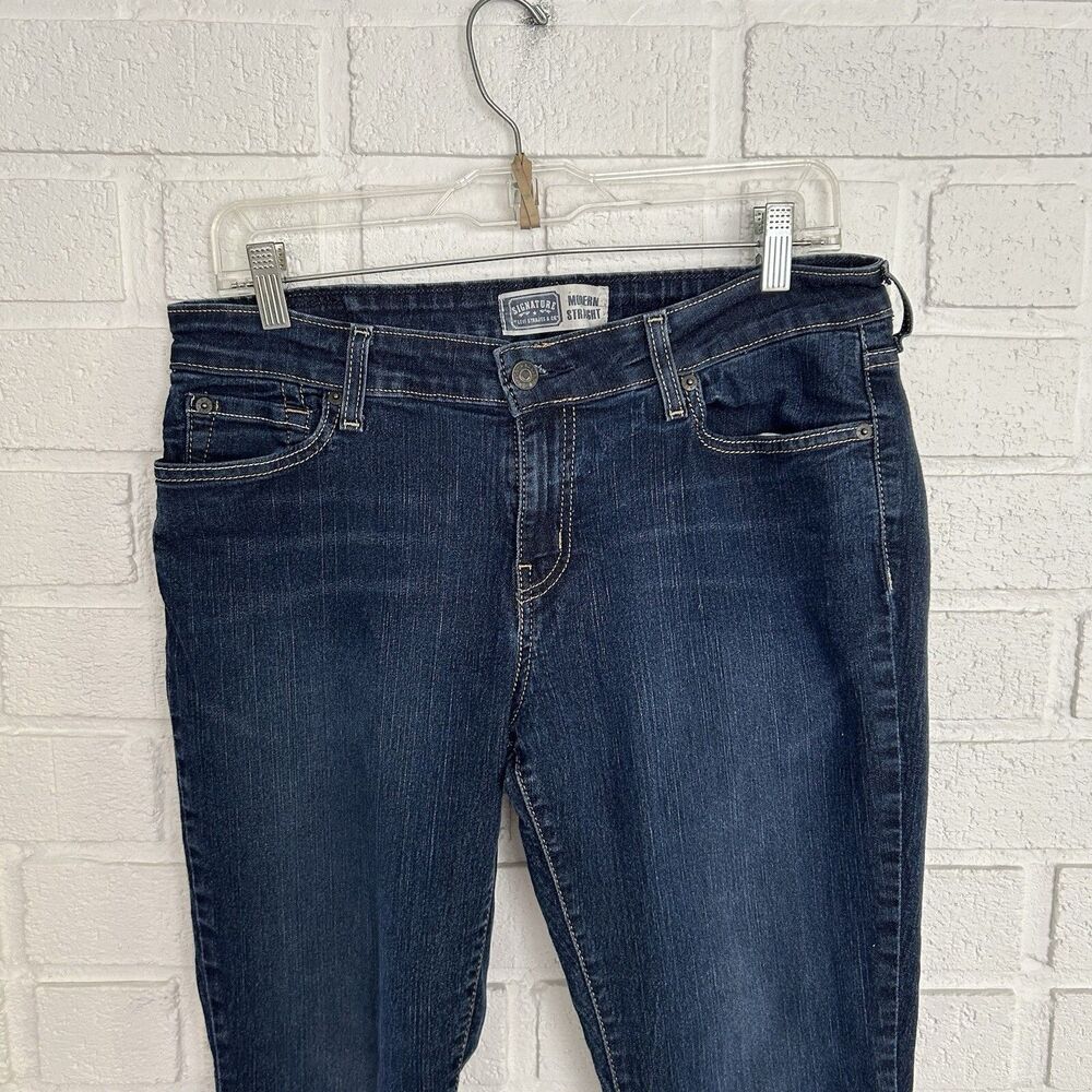 Levis Signature Jeans Modern Straight Womens 14 blue Five Pocket Denim